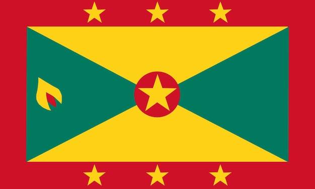 Nationale vlag van Grenada Achtergrond met vlag van Grenada