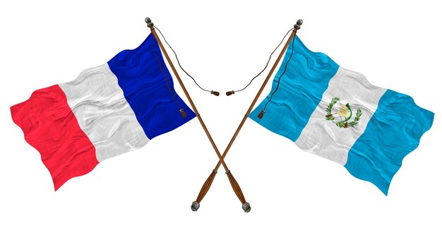 Nationale vlag van Guatemala en Frankrijk Achtergrond voor ontwerpers