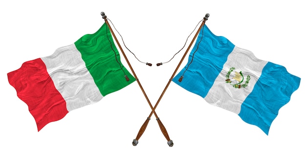 Nationale vlag van Guatemala en Italië Achtergrond voor ontwerpers