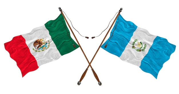 Nationale vlag van Guatemala en Mexico Achtergrond voor ontwerpers