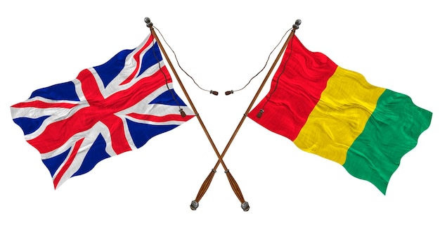 Nationale vlag van Guinee Achtergrond met vlag van Guinee