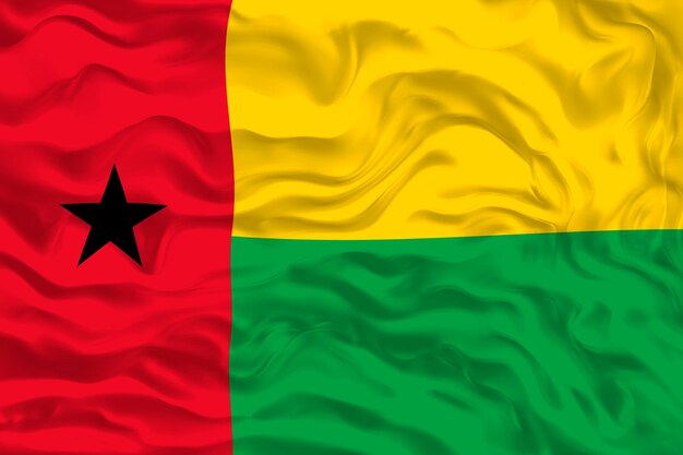 Nationale vlag van Guinee-Bissau Achtergrond met vlag van Guinee-Bissau