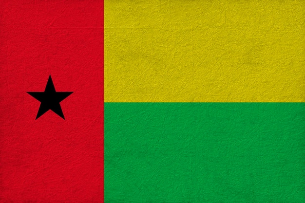 Nationale vlag van Guinee-Bissau Achtergrond met vlag van Guinee-Bissau
