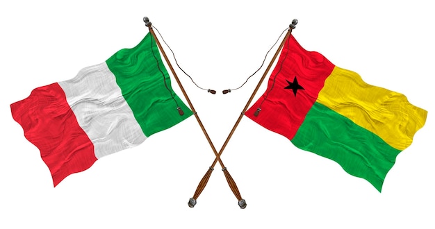 Nationale vlag van Guinee-Bissau en Italië Achtergrond voor ontwerpers