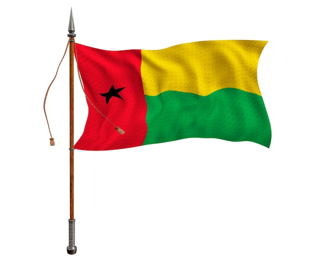 Nationale vlag van GuineeBissau Achtergrond met vlag van GuineeBissau