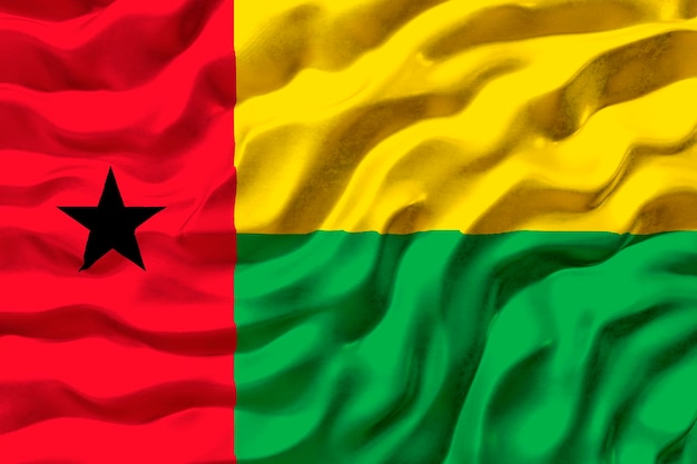 Nationale vlag van GuineeBissau Achtergrond met vlag van GuineeBissau