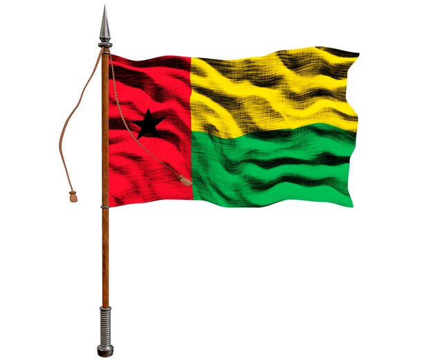 Nationale vlag van GuineeBissau Achtergrond met vlag van GuineeBissau