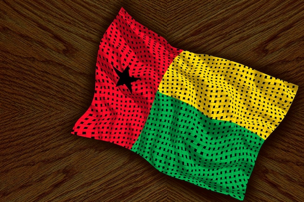 Nationale vlag van GuineeBissau Achtergrond met vlag van GuineeBissau