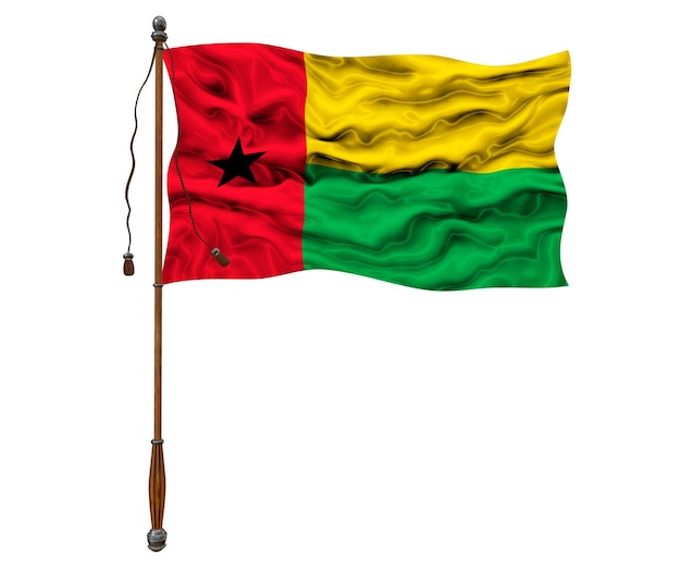 Nationale vlag van GuineeBissau Achtergrond met vlag van GuineeBissau