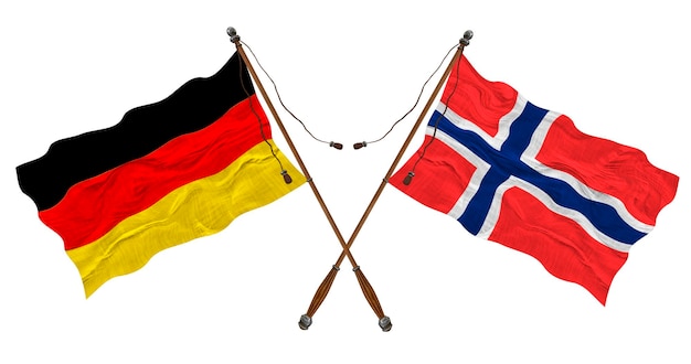 Nationale vlag van het eiland Bouvet en Duitsland Achtergrond voor ontwerpers