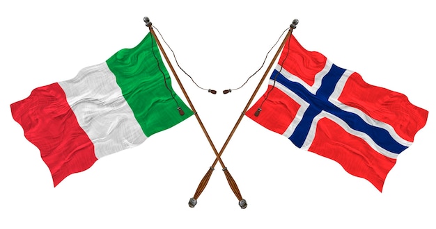 Nationale vlag van het eiland Bouvet en Italië Achtergrond voor ontwerpers