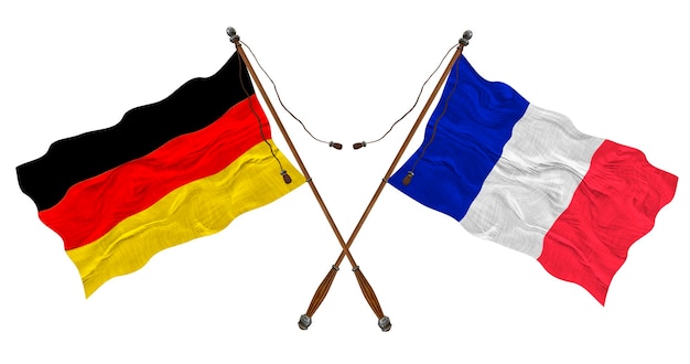 Nationale vlag van het eiland Clipperton en Duitsland Achtergrond voor ontwerpers