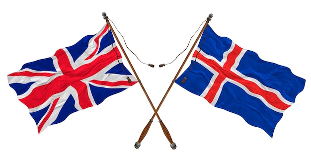 Nationale vlag van IJsland Achtergrond met vlag van IJsland