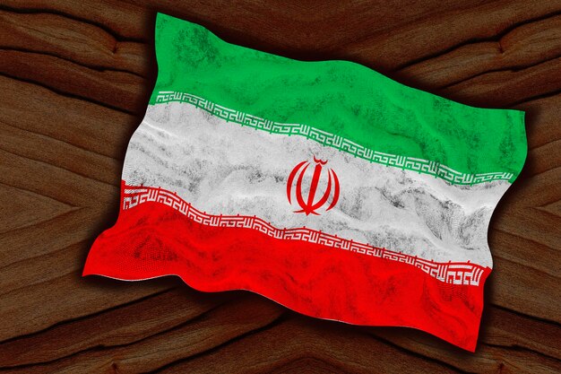 Nationale vlag van Iran Achtergrond met vlag van Iran