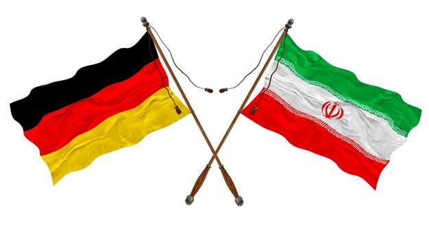 Nationale vlag van Iran en Duitsland Achtergrond voor ontwerpers