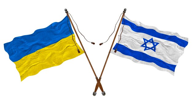 Nationale vlag van Israël en Oekraïne Achtergrond voor ontwerpers