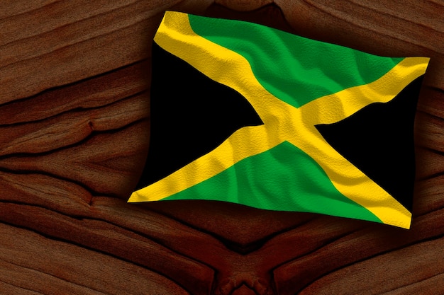 Nationale vlag van Jamaica Achtergrond met vlag van Jamaica