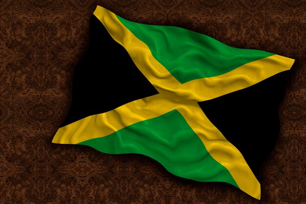 Nationale vlag van Jamaica Achtergrond met vlag van Jamaica