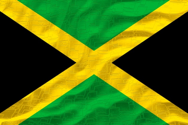 Nationale vlag van Jamaica Achtergrond met vlag van Jamaica