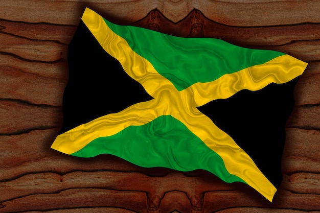 Nationale vlag van Jamaica Achtergrond met vlag van Jamaica