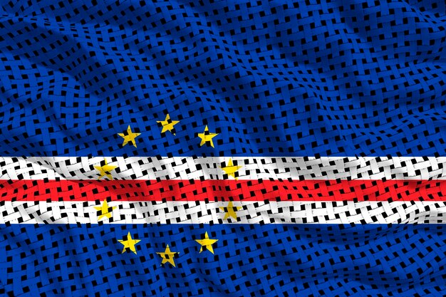 Nationale vlag van Kaapverdië Achtergrond met vlag van Kaapverdië