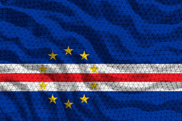 Nationale vlag van Kaapverdië Achtergrond met vlag van Kaapverdië