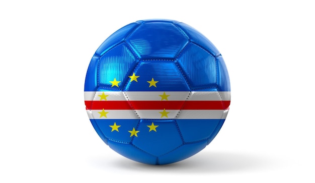 Nationale vlag van Kaapverdië op voetbal 3D illustratie