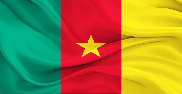 Nationale vlag van Kameroen Vliegend effect