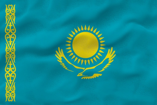 Nationale vlag van Kazachstan Achtergrond met vlag van Kazachstan