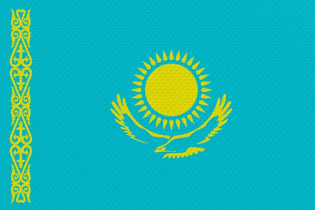 Nationale vlag van Kazachstan Achtergrond met vlag van Kazachstan