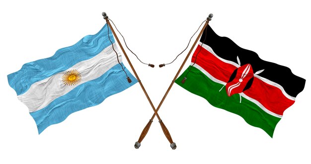 Nationale vlag van Kenia en Argentinië Achtergrond voor ontwerpers