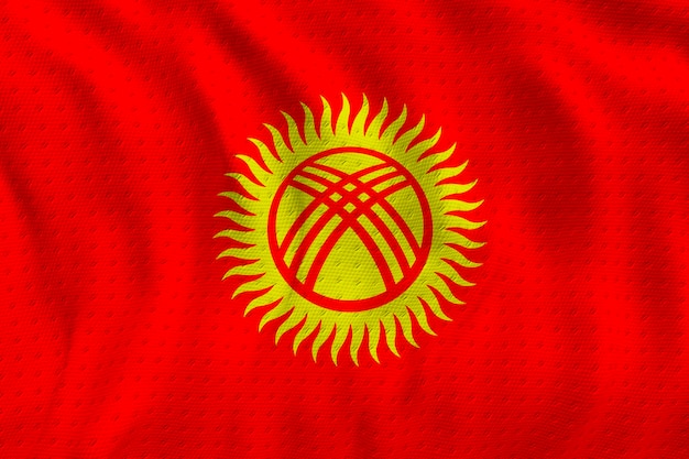 Nationale vlag van Kirgizië Achtergrond met vlag van Kirgizië
