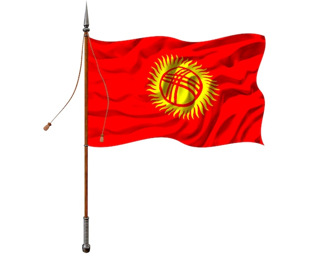 Nationale vlag van Kirgizië Achtergrond met vlag van Kirgizië