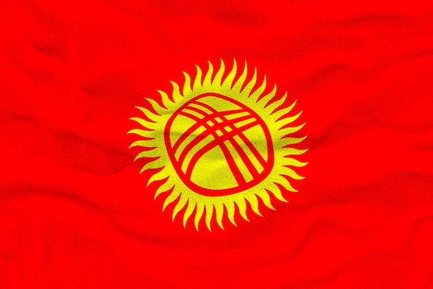 Nationale vlag van Kirgizië Achtergrond met vlag van Kirgizië