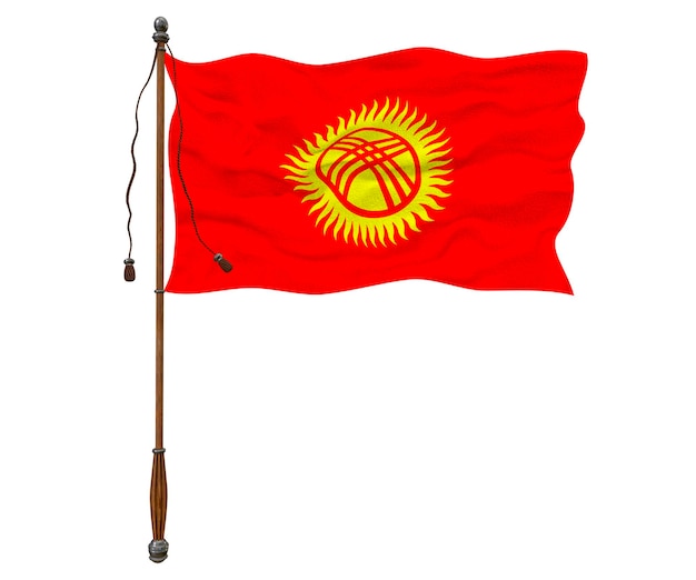 Nationale vlag van Kirgizië Achtergrond met vlag van Kirgizië
