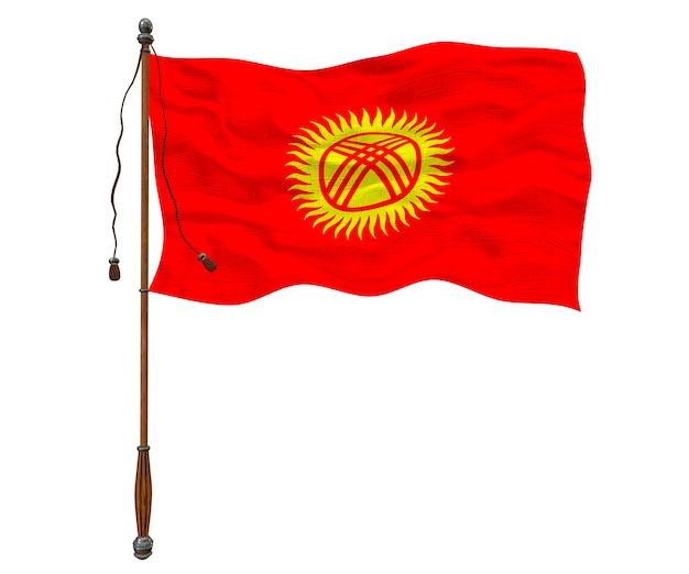 Nationale vlag van Kirgizië Achtergrond met vlag van Kirgizië