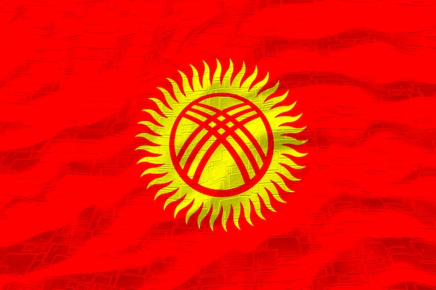 Nationale vlag van Kirgizië Achtergrond met vlag van Kirgizië