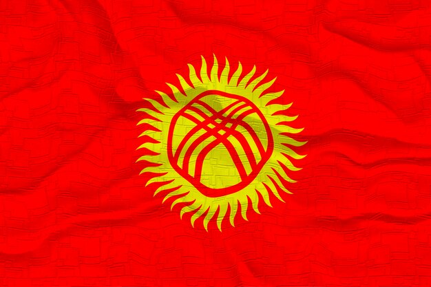Nationale vlag van Kirgizië Achtergrond met vlag van Kirgizië