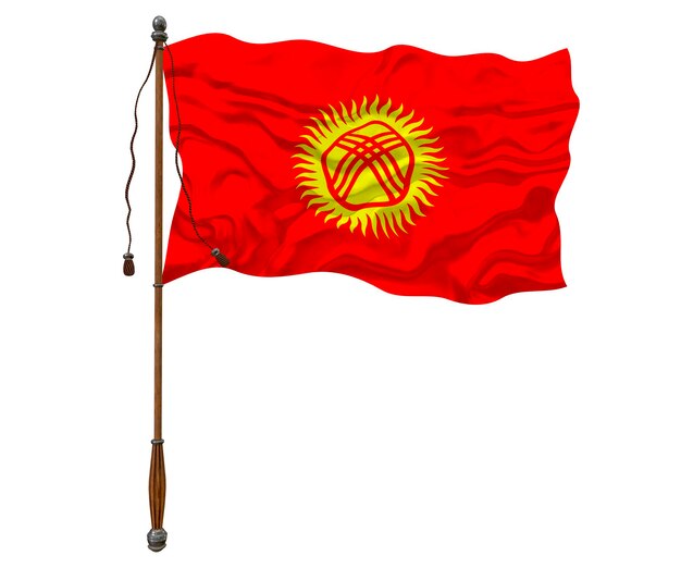 Nationale vlag van Kirgizië Achtergrond met vlag van Kirgizië