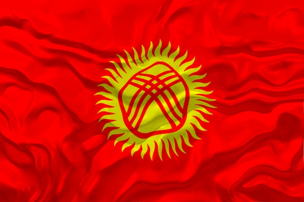 Nationale vlag van Kirgizië Achtergrond met vlag van Kirgizië