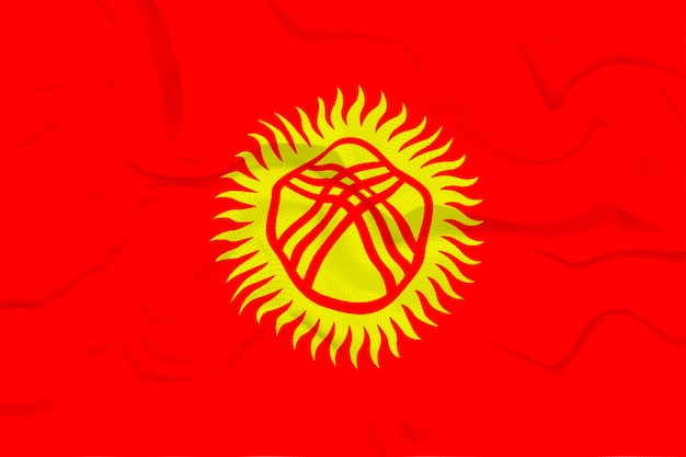 Nationale vlag van Kirgizië Achtergrond met vlag van Kirgizië