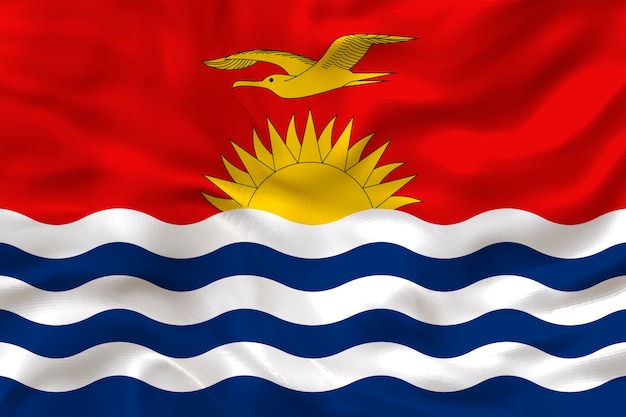 Nationale vlag van Kiribati Achtergrond met vlag van Kiribati