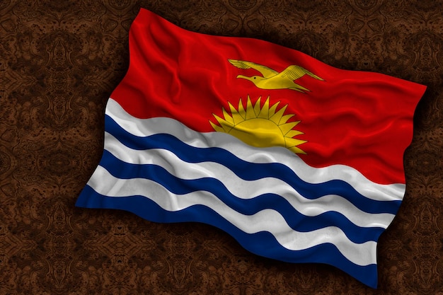 Nationale vlag van Kiribati Achtergrond met vlag van Kiribati