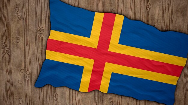 Nationale vlag van landeilanden Achtergrond met vlag van landeilanden