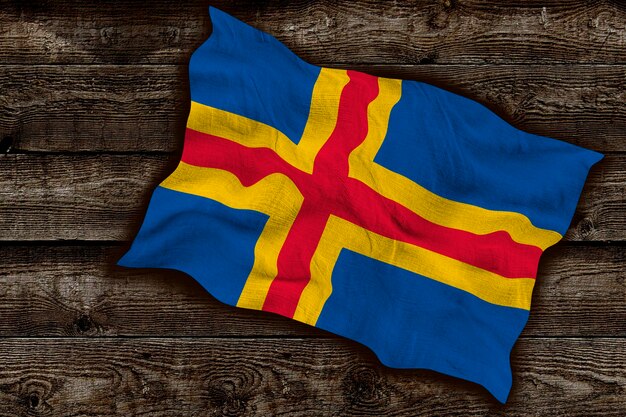 Nationale vlag van landeilanden Achtergrond met vlag van landeilanden