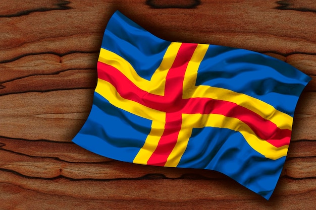 Nationale vlag van landeilanden Achtergrond met vlag van landeilanden