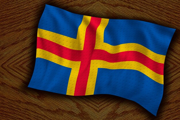 Nationale vlag van landeilanden Achtergrond met vlag van landeilanden