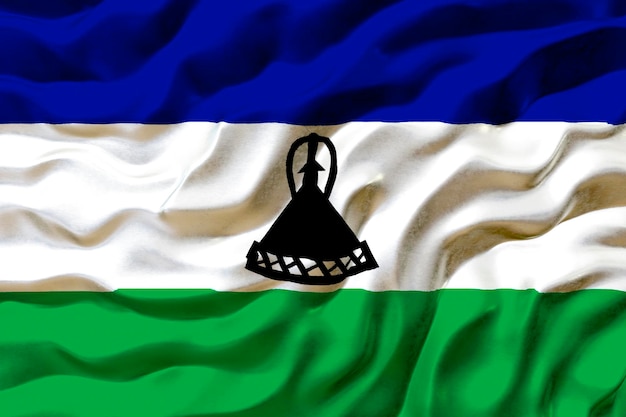 Nationale vlag van Lesotho Achtergrond met vlag van Lesotho