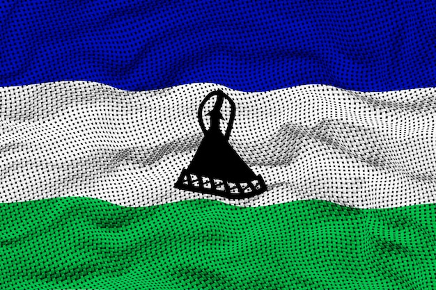 Nationale vlag van Lesotho Achtergrond met vlag van Lesotho