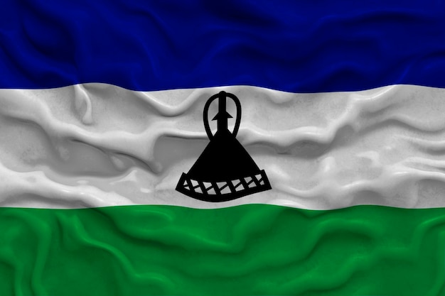 Nationale vlag van Lesotho Achtergrond met vlag van Lesotho